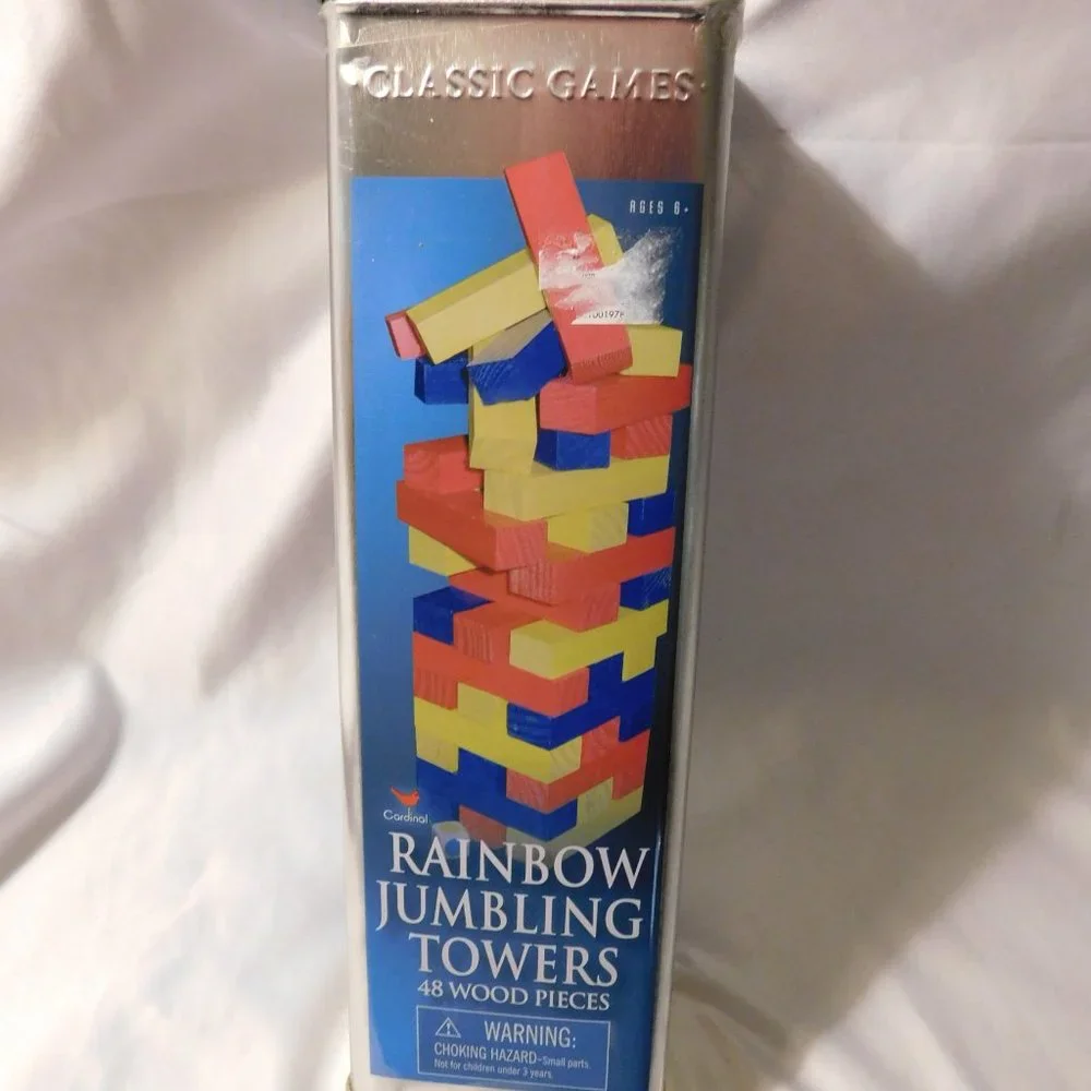 Cardinal Rainbow Jumbling Towers 48 Wood Pieces Game
